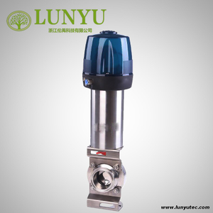 Stainless Steel 304 Sanitary Pneumatic Butterfly Valve With Top Control 