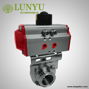 Stainless Steel 304 Sanitary Pneumatic Butterfly Valve 
