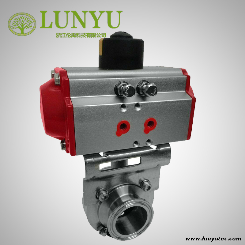 Stainless Steel 304 Sanitary Pneumatic Butterfly Valve 