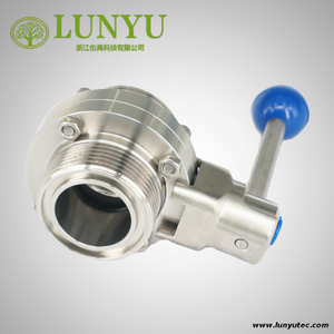Stainless Steel Sanitary SMS Thread Butterfly Valve Square Pulling Handle