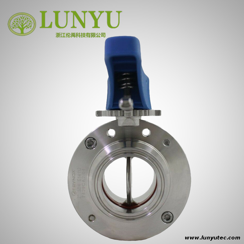 Stainless Steel Sanitary Clamp Butterfly Valve center sunk bolt