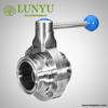 Stainless Steel Sanitary Clamp Butterfly Valve Square Pulling Handle