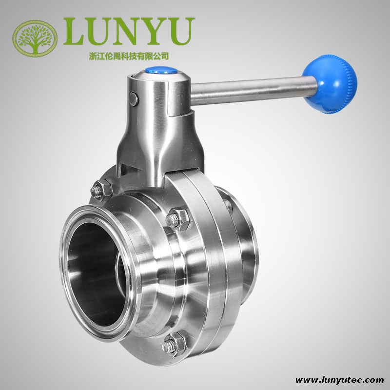 Stainless Steel Sanitary Clamp Butterfly Valve Square Pulling Handle