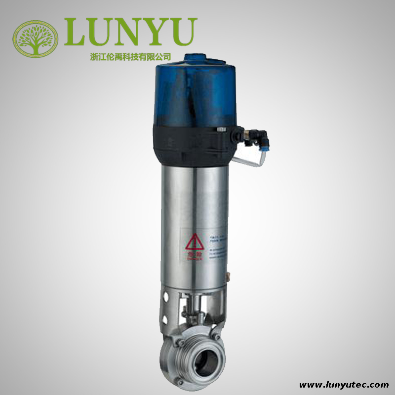 Stainless Steel 304 Sanitary Pneumatic Butterfly Valve With Top Control 