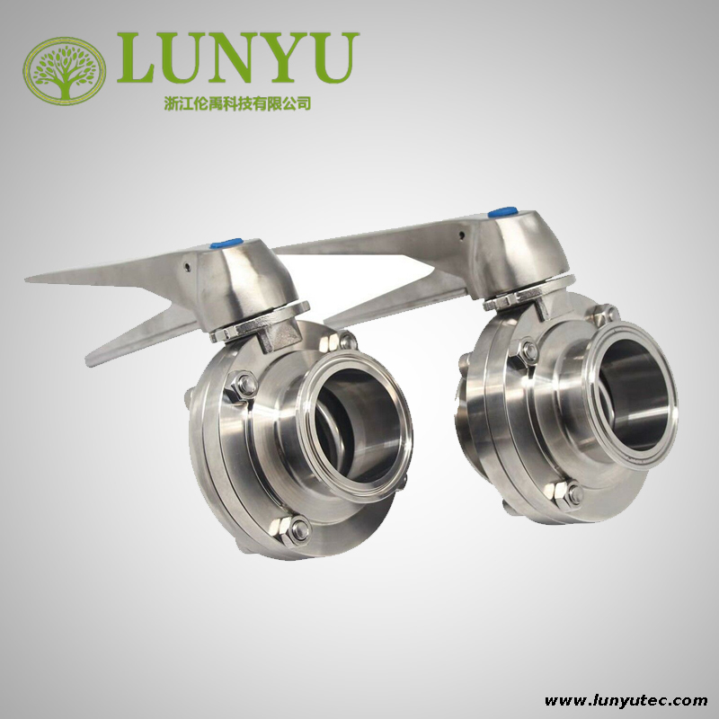 Sanitary Clamp Butterfly Valve With Stainless Steel Gripper Handle 