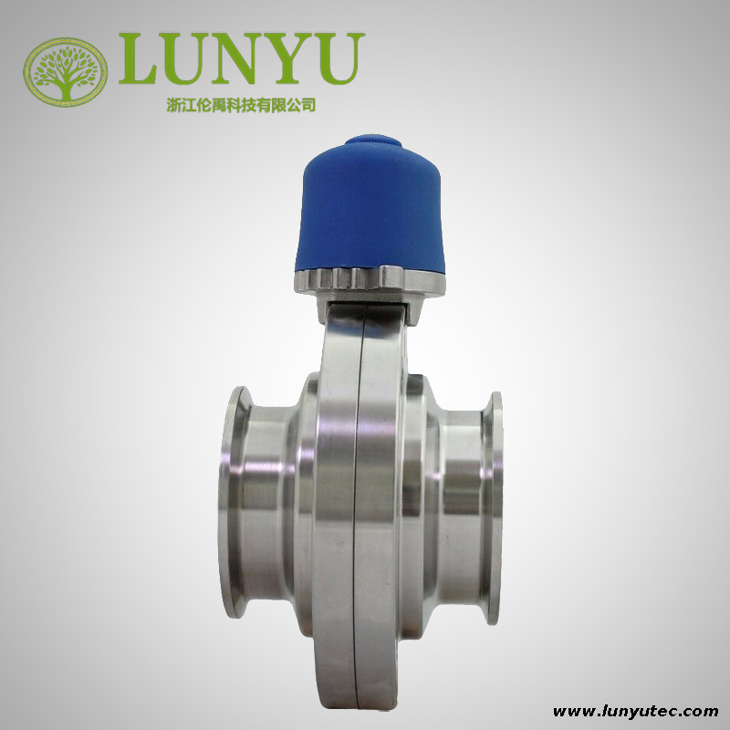 Stainless Steel Sanitary Clamp Butterfly Valve center sunk bolt