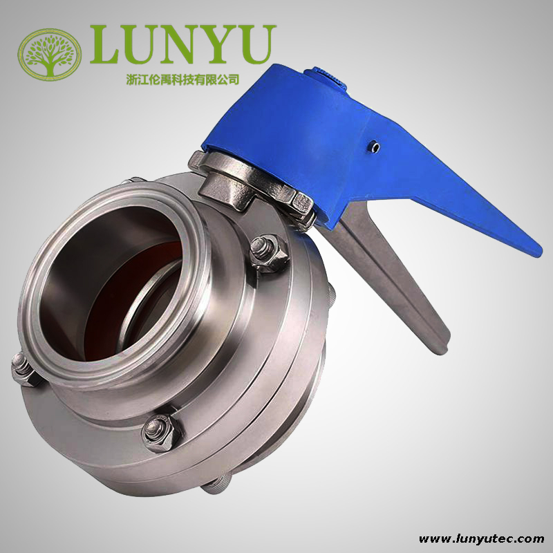 Stainless Steel Sanitary Clamp Butterfly Valve Plastic Multi-position Handle