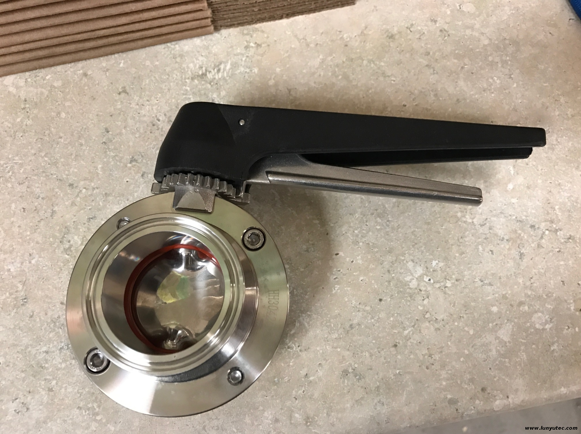 Stainless Steel Clamp Butterfly Valve With Plastic Multi-position Handle