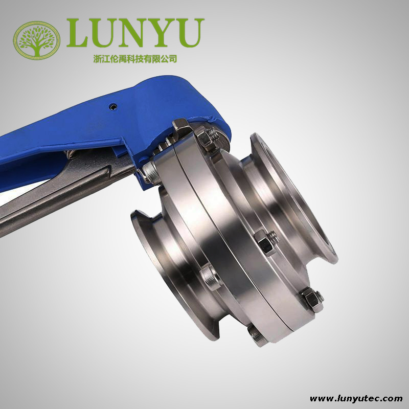 Stainless Steel Sanitary Clamp Butterfly Valve Plastic Multi-position Handle