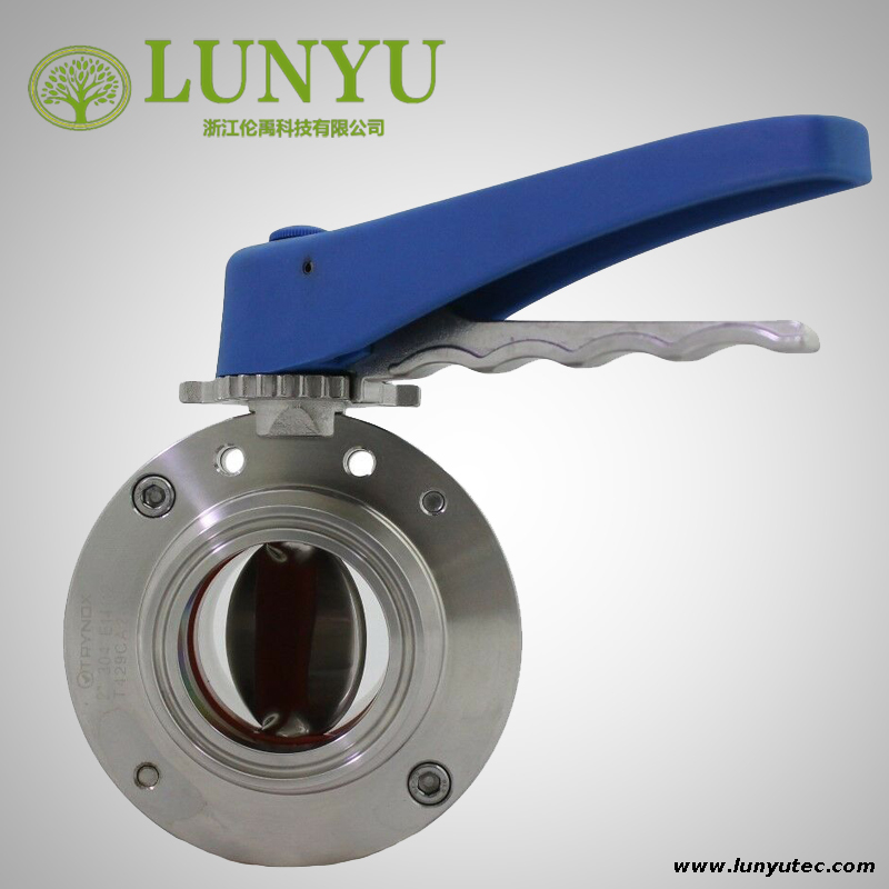 Stainless Steel Sanitary Clamp Butterfly Valve center sunk bolt