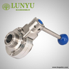 Stainless Steel Sanitary SMS Thread Butterfly Valve Square Pulling Handle