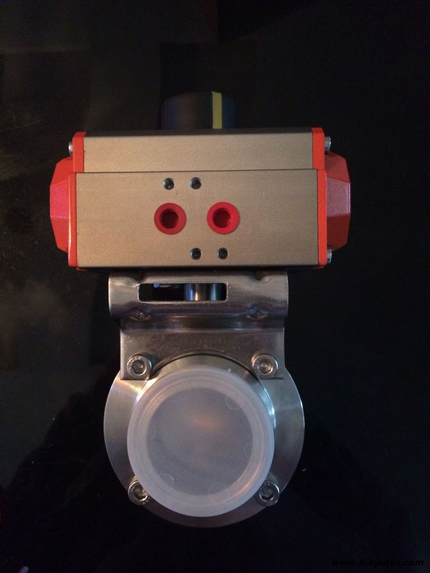 Stainless Steel 304 Sanitary Pneumatic Butterfly Valve 