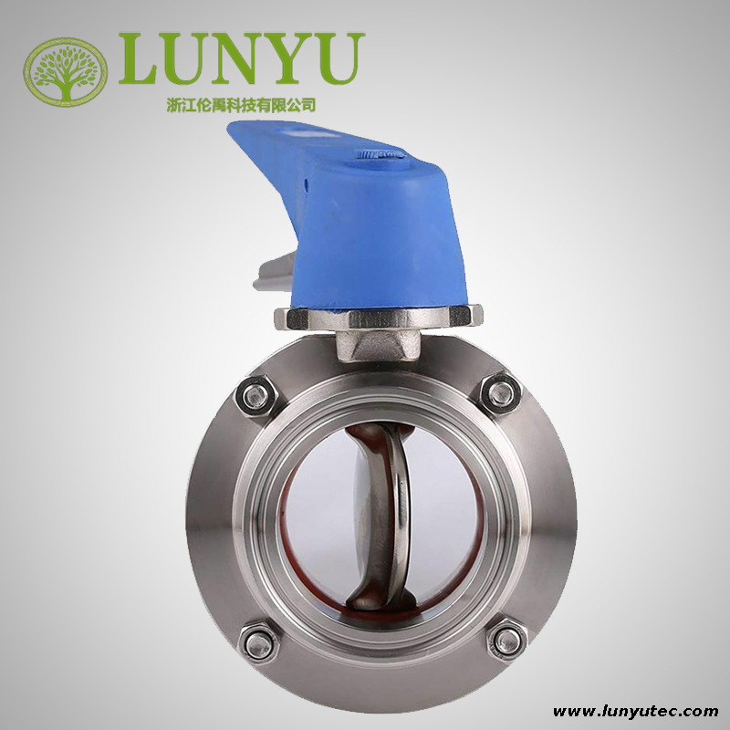 Stainless Steel Sanitary Clamp Butterfly Valve Plastic Multi-position Handle