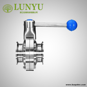 Stainless Steel Sanitary Clamp Butterfly Valve Square Pulling Handle